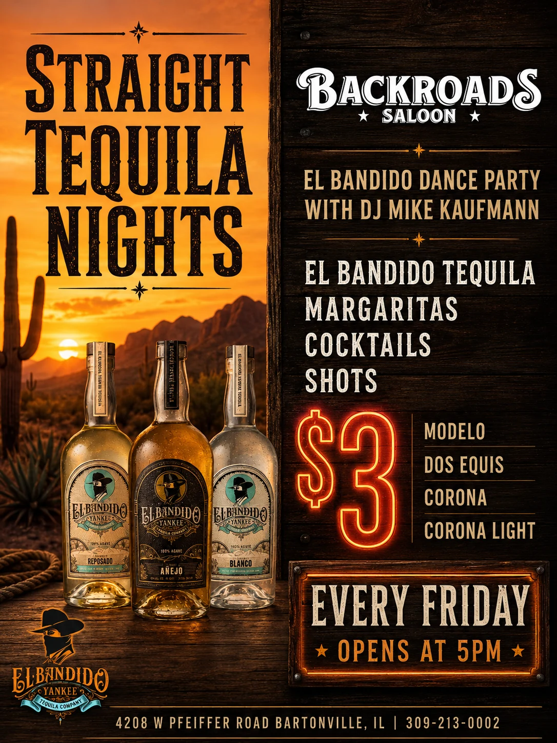 Backroads Saloon recurring drink promotion