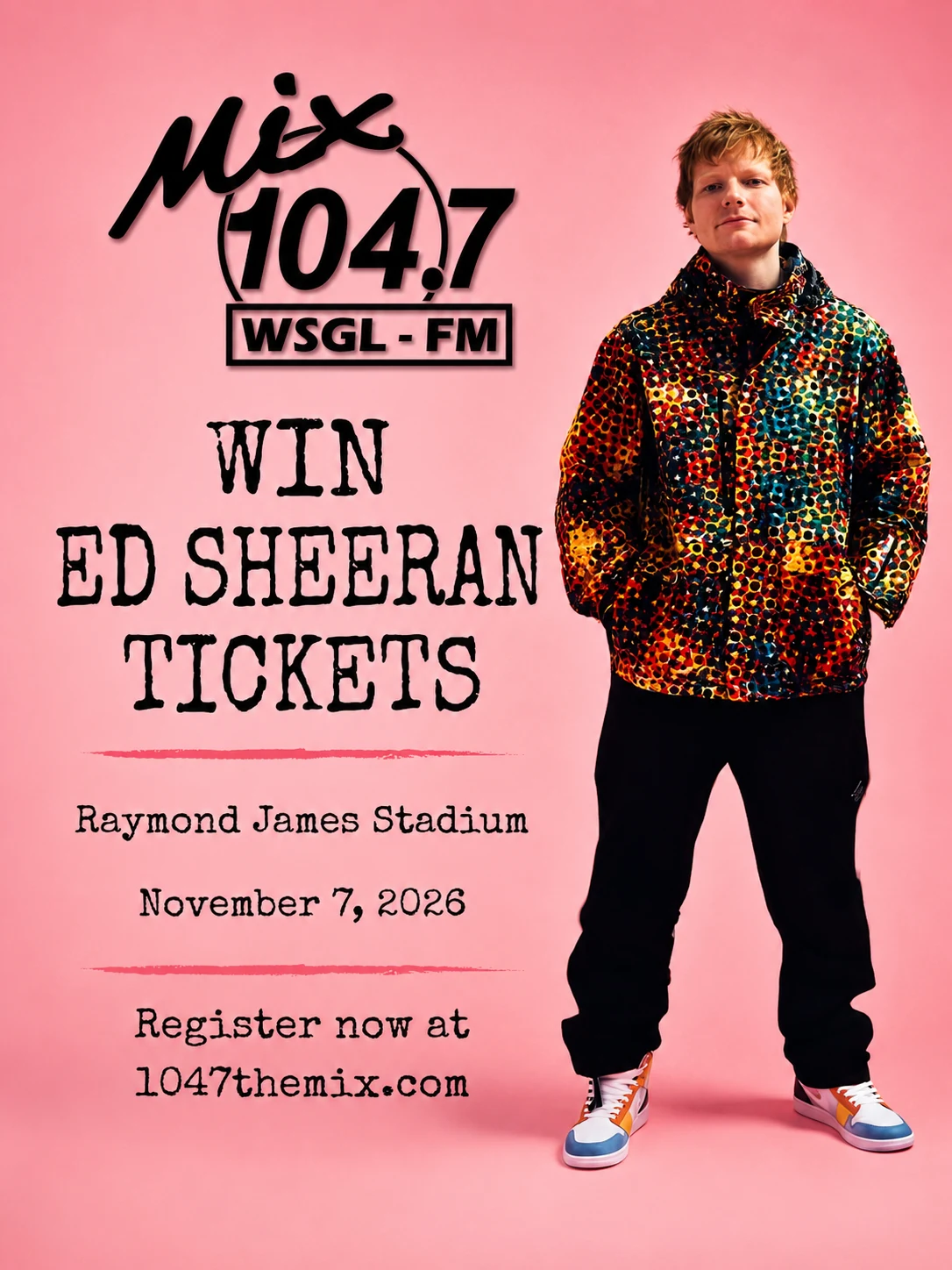 Ticket giveaway campaign for Mix 104.7